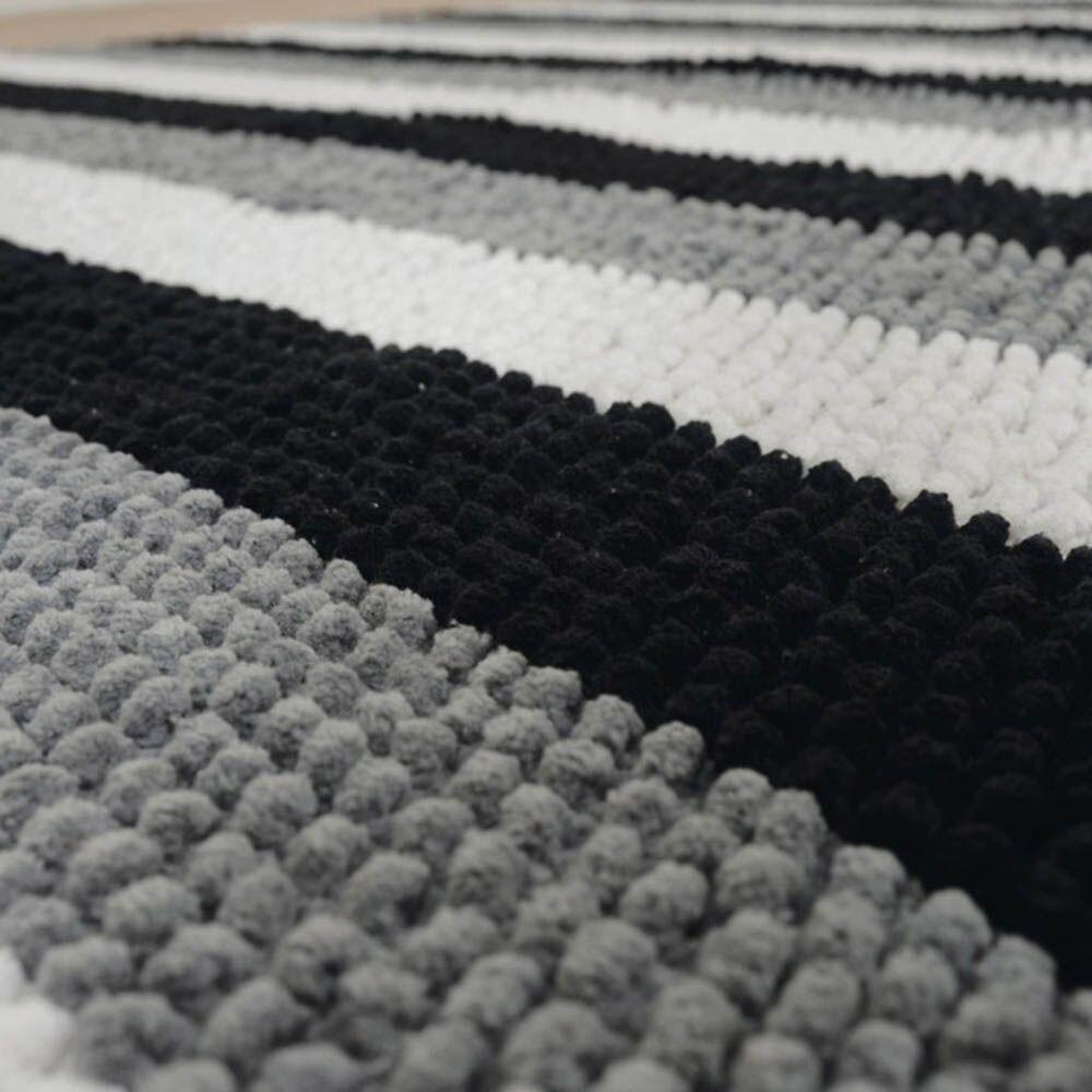 Black and White Cosy World Carpet L195 x W136cm