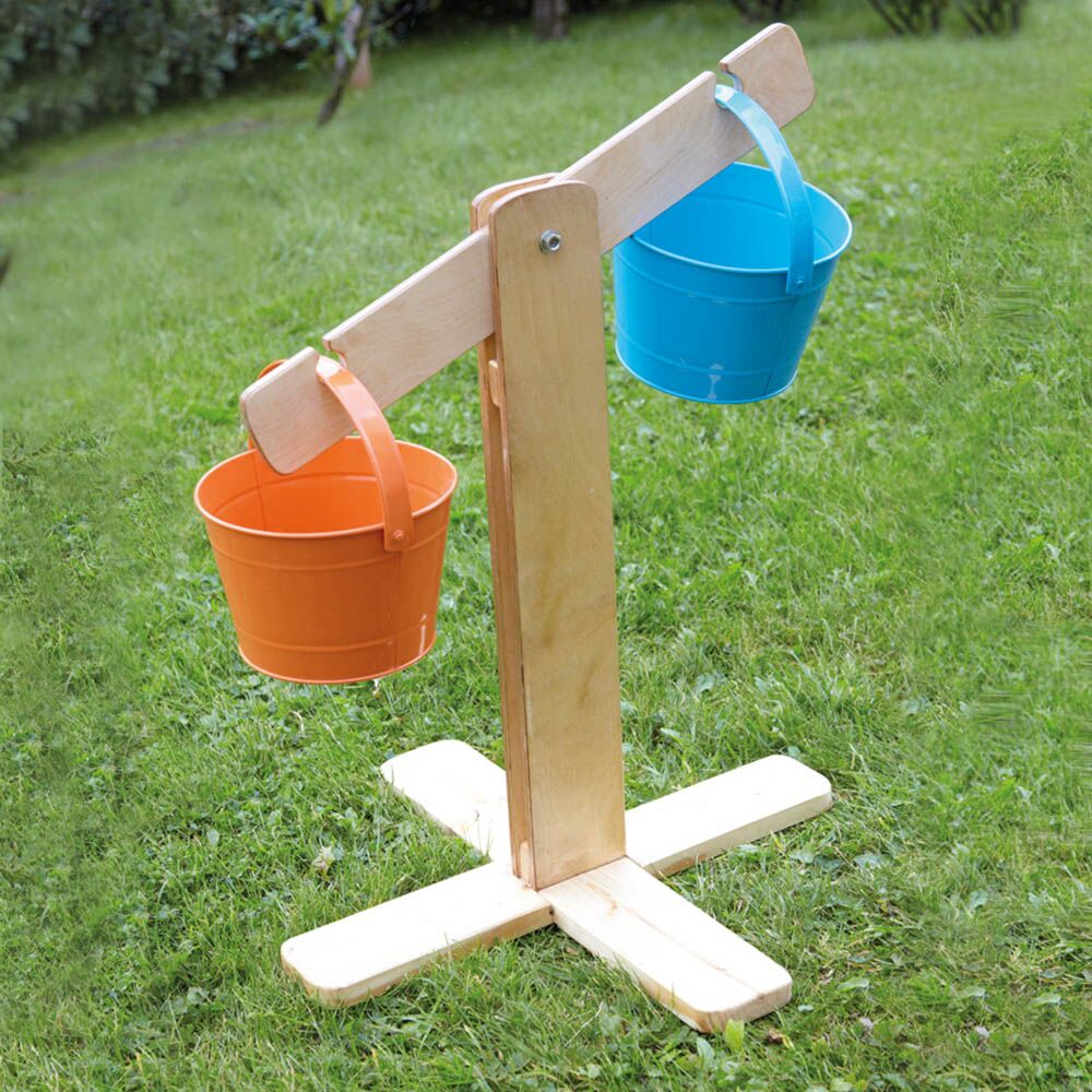 Outdoor Wooden Buckets and Scales Set