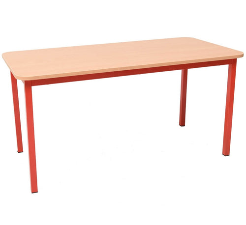 Steel Rectangular School Table - Red 59cm