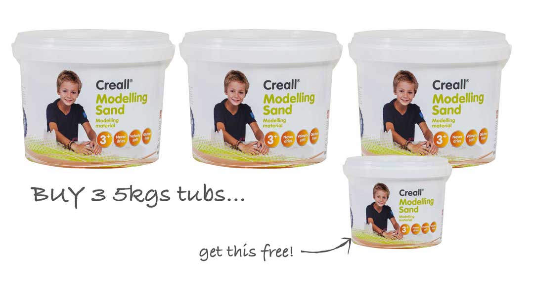 Special buy 3 buckets of 5kg Modelling sand and get a 2.5kg bucket Free