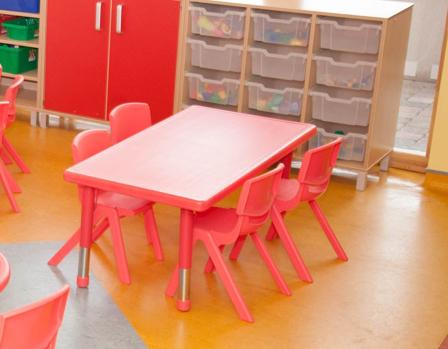Polyethylene Rectangular Table and  4 x 35cm Chairs