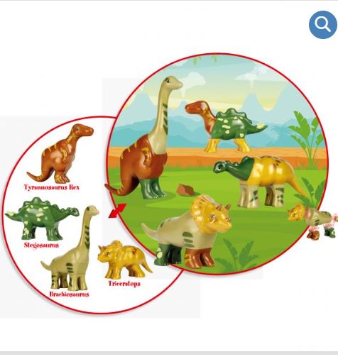 Early Steps - Magnetic-dinosaurs-puzzle with 4 dinosaurs
