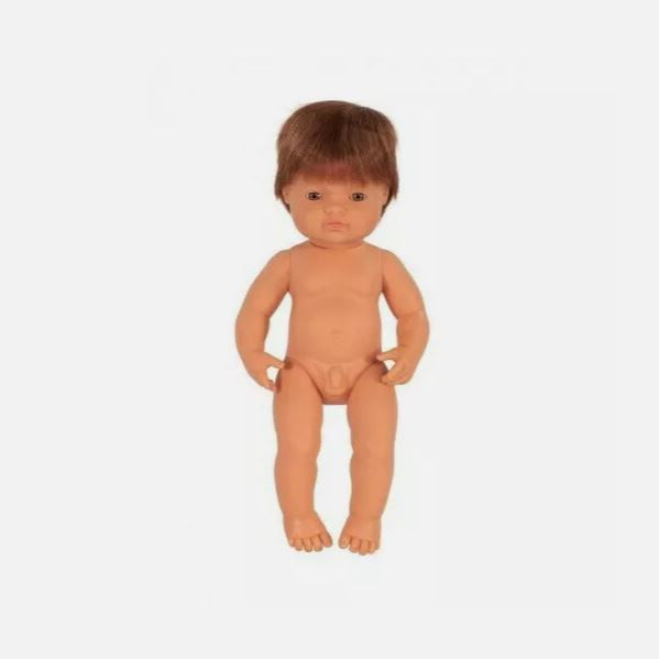 Hard Bodied Baby Doll European Redhead Boy 38cm