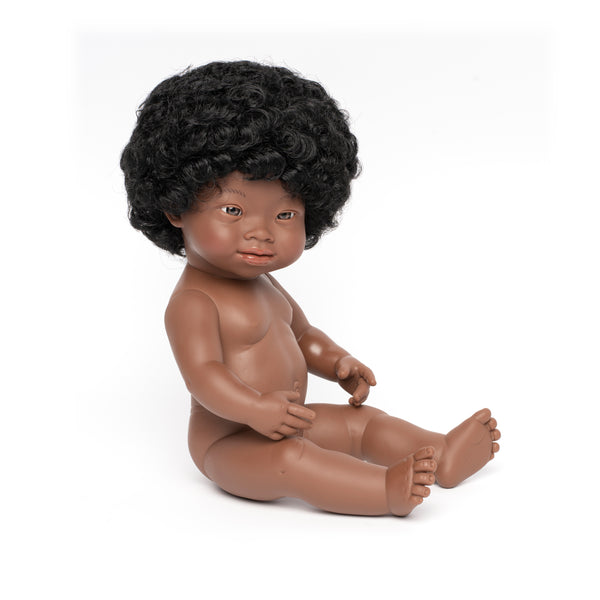 Hard Bodied Baby Doll African Girl with Down Syndrome 38cm