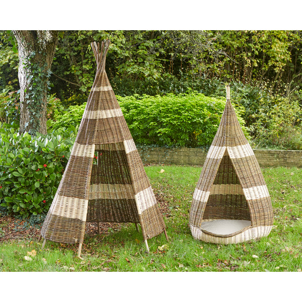 Stripy Wicker Wigwam And Cosy Pod Set