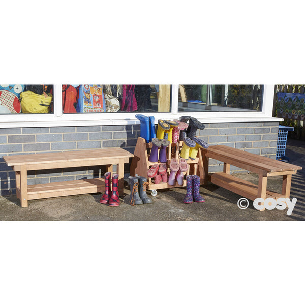 Set of 2 Outdoor Shoe Benches