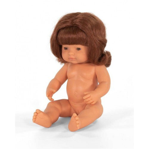 Hard Bodied Baby Doll European Redhead Girl 38cm