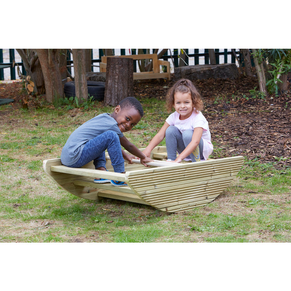 Outdoor Rocking Boat And Steps
