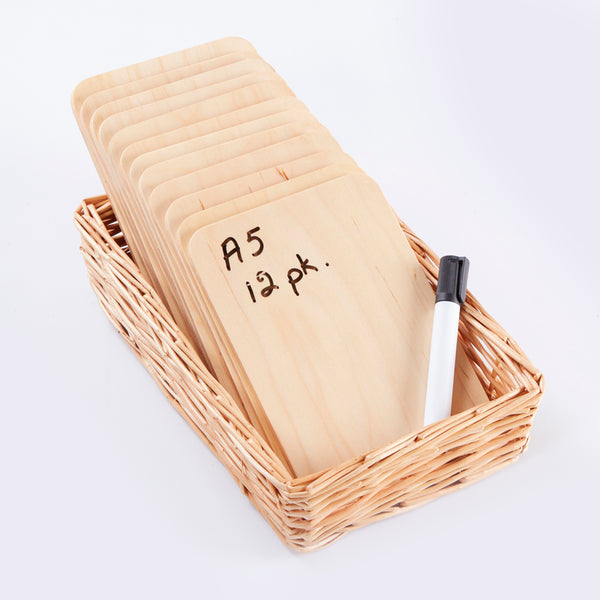 A5 Natural Wipe Clean Boards - 12 pack