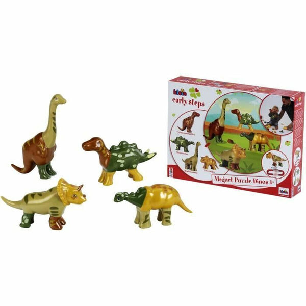 Magnetic dinosaurs puzzle with 4 dinosaurs