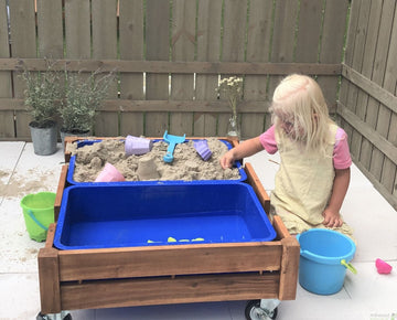 Outdoor Sandbox on Castors with 2 trays and lid