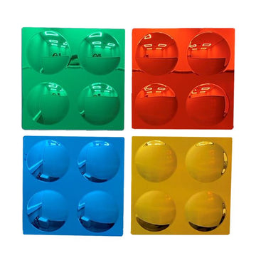 Coloured 4 Bubbles Convex Mirrors Set of 4