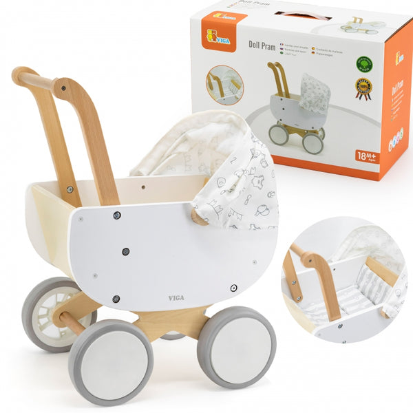 Wooden Doll Pram