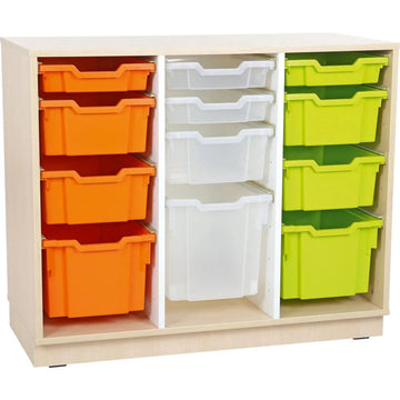 M Cabinet for plastic containers with 2 partitions