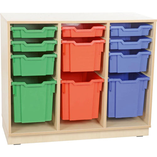 M cabinet for plastic container with Plinth - 3 rows