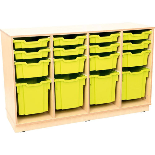 Tray Storage Medium Cabinet for plastic Containers  4 Jumbo, 4 Deep and 8 shallow Trays with Castors  H87cm