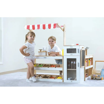 Supermaket shelving,fridge & cash desk set