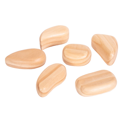 Tactile Wooden Pebble Collection 6pk