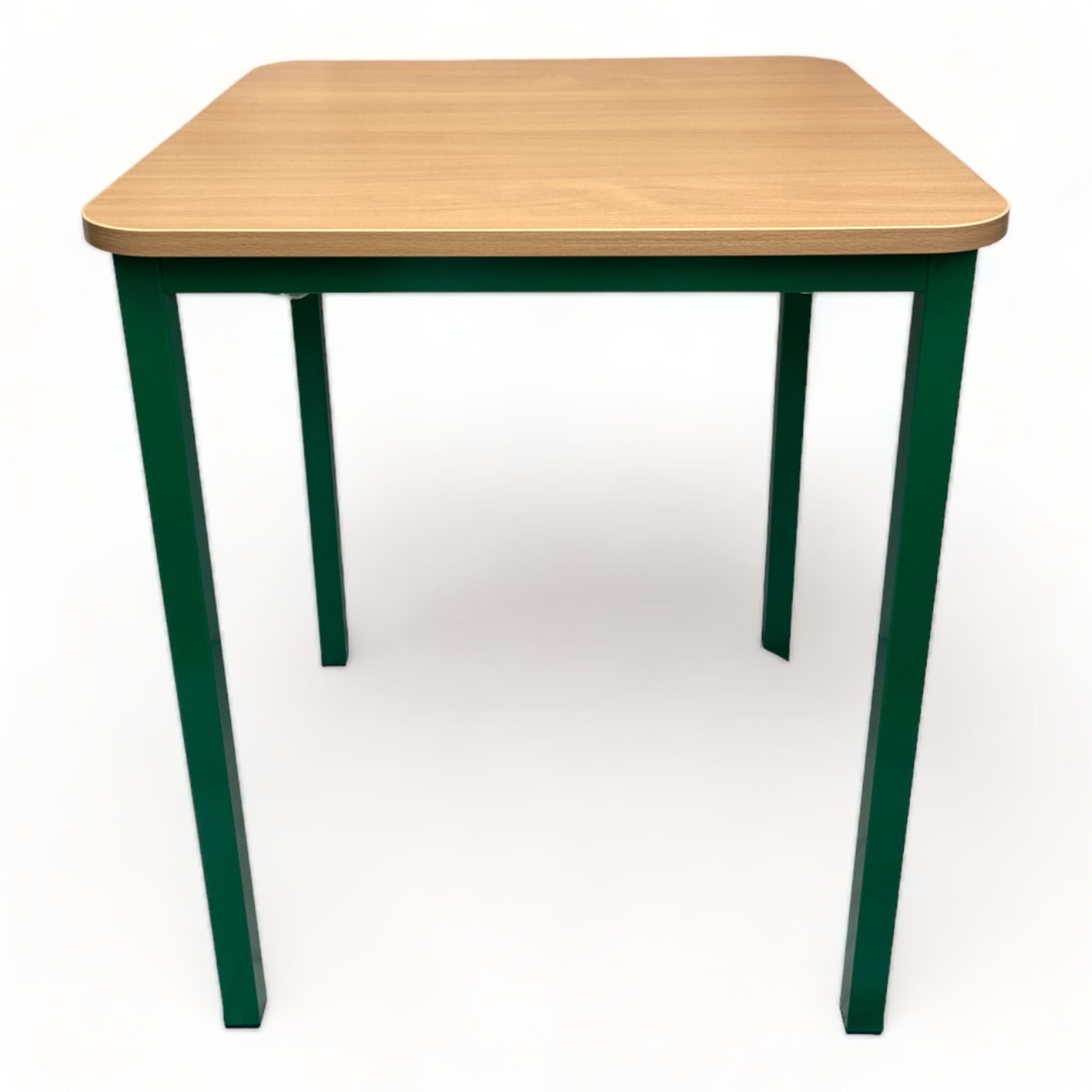 Steel Square Single School Table 71cm - Green