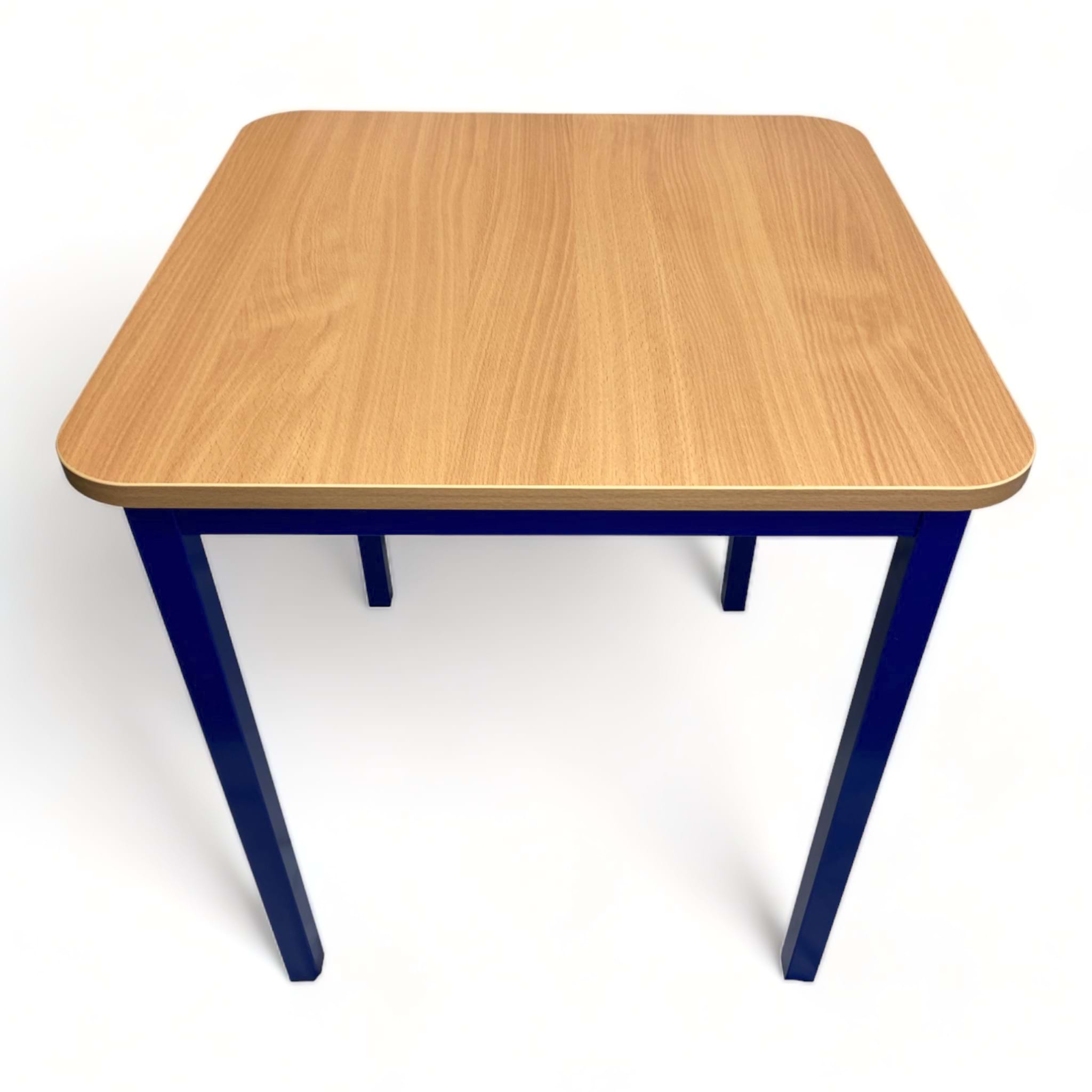 Steel Square Single School Table 64cm - Blue