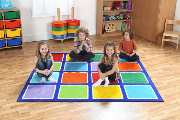 Rainbow Squares Placement Carpet