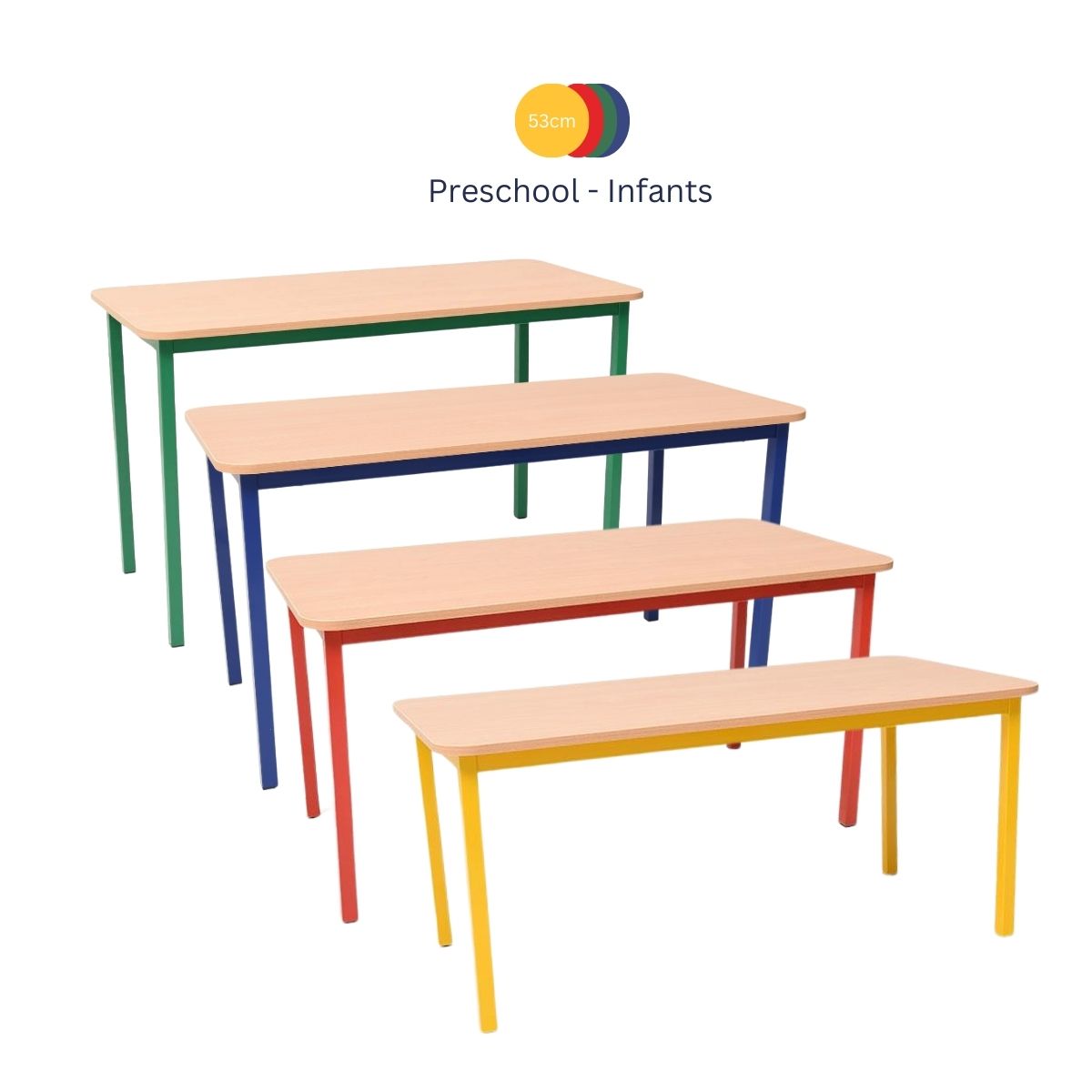 Steel Rectangular School Table All Options
