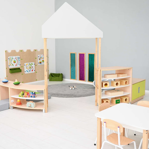 Room Furniture Set with play corner white/maple