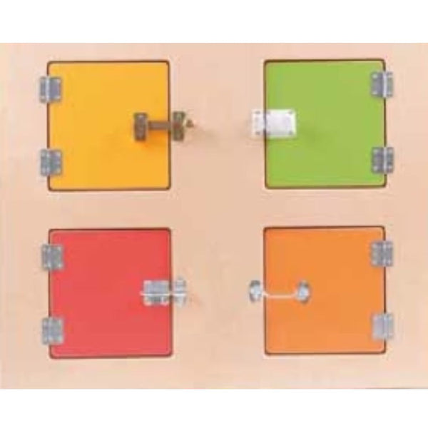 Interchangeable panel for sensorical house - Locks