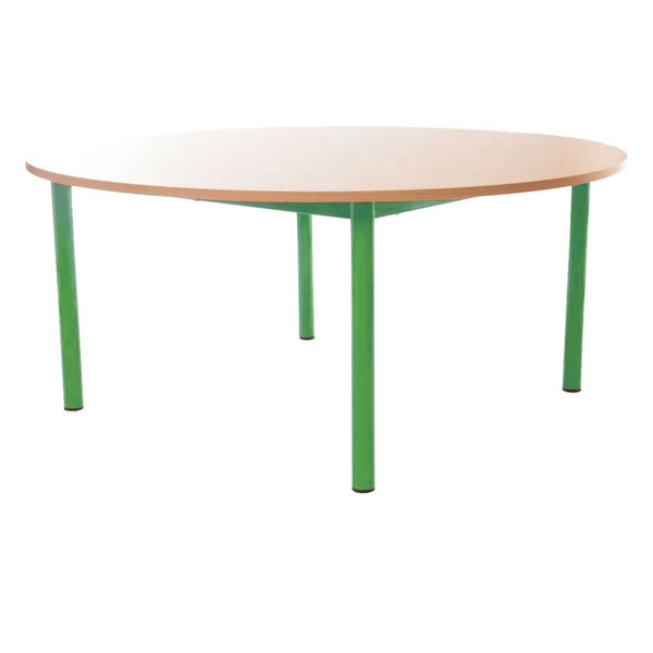 Steel Legged Round Table - Green 71cm