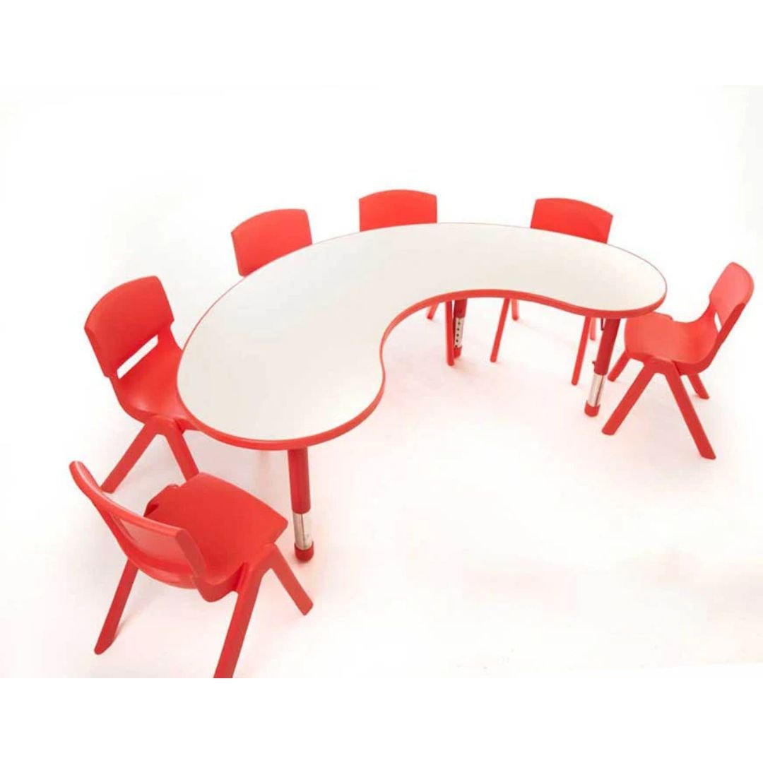 Adjustable Horseshoe Poly Table with Magnolia Top - All Options - EASE