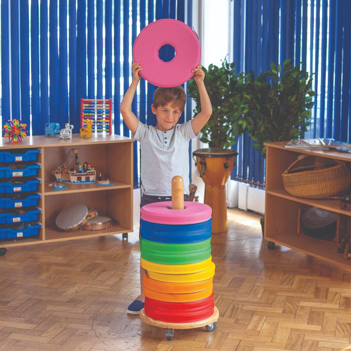 Bi - Colour Donut Cushions & Trolley Set of 12 - EASE
