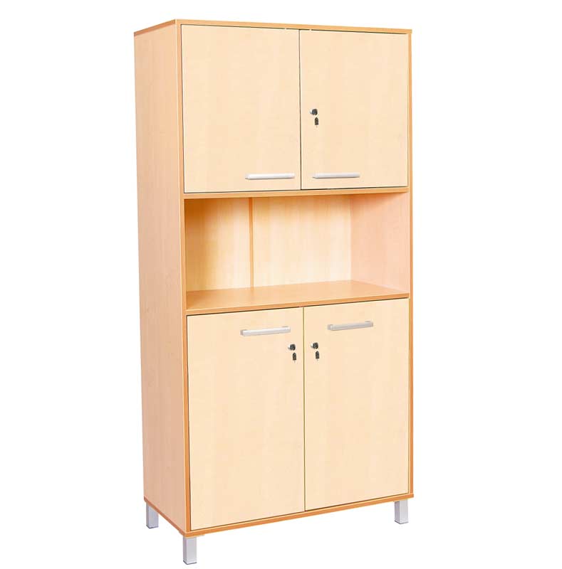 Classic High Cabinet with Birch Doors and Locks - EASE