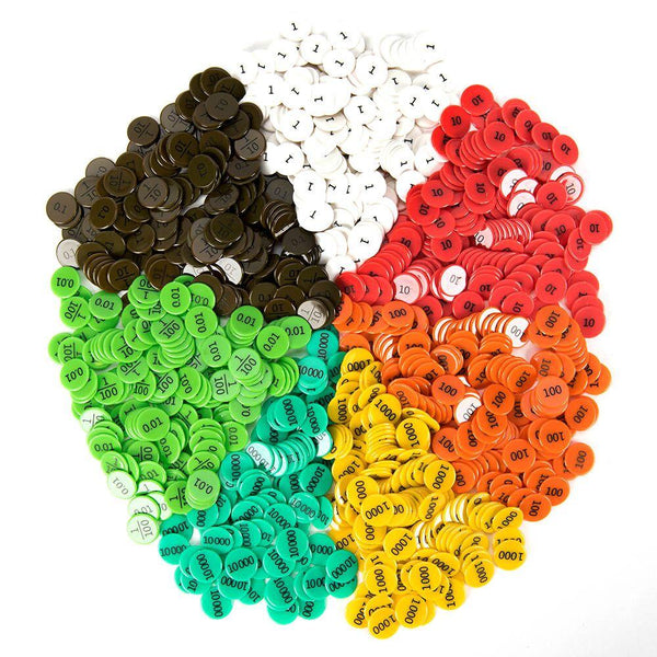 Coloured Double Sided Place Value Counter 2475pc - EASE
