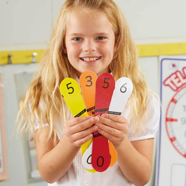 Colourful Place Value Number Fans 60pcs - EASE