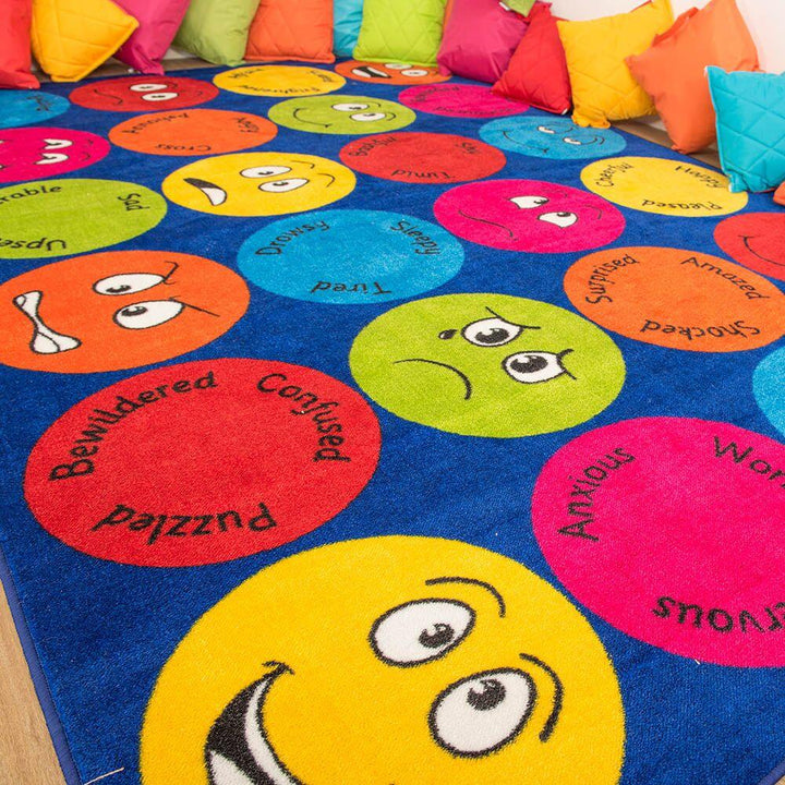 Restorative Behavior Rugs Emotions Faces Interactive Rectangular Rug – EASE
