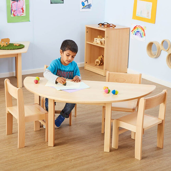 Half Circular Solid Beech Table L120 x H53cm - EASE