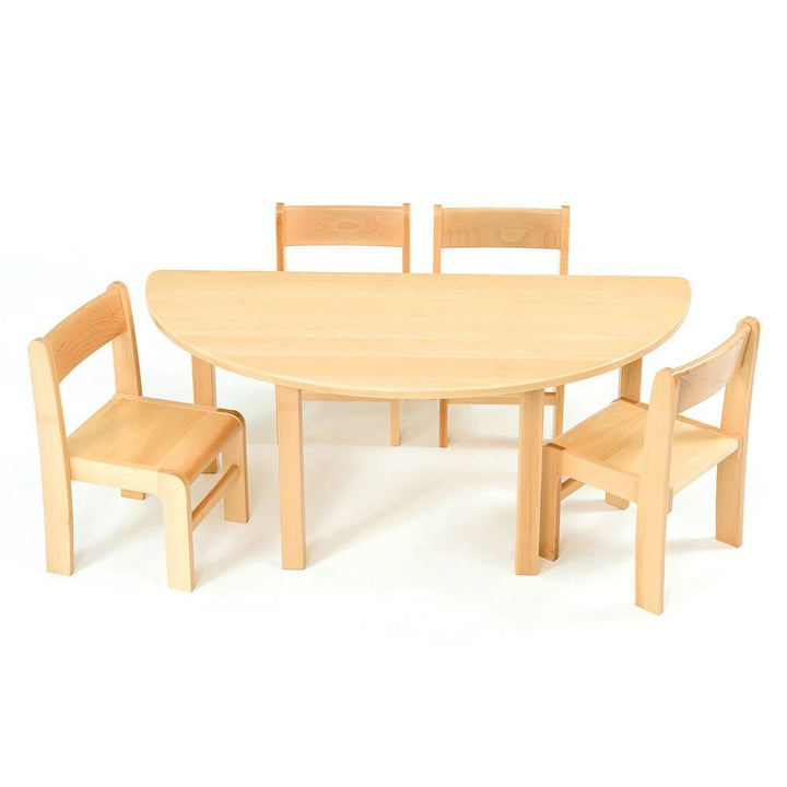 Half Circular Solid Beech Table L120 x H53cm - EASE