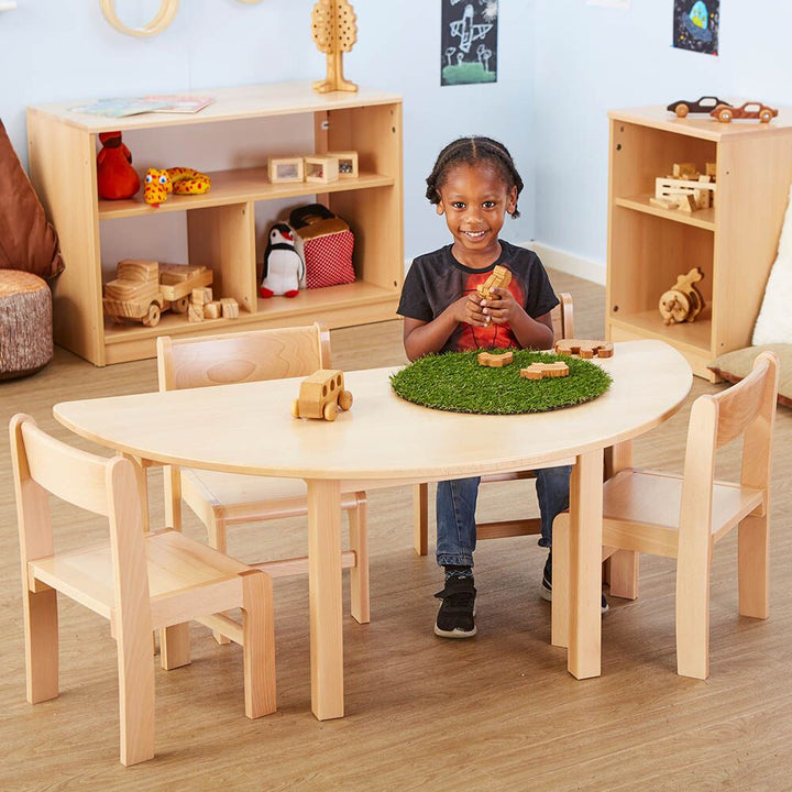 Half Circular Solid Beech Table L120 x H53cm - EASE
