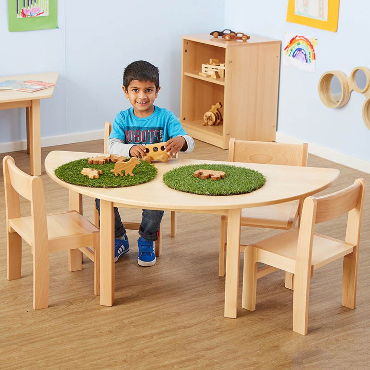 Half Circular Solid Beech Table L120 x H53cm - EASE