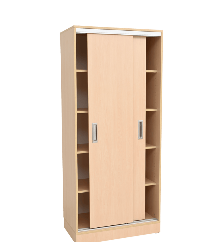 High Cabinet with sliding doors in maple - EASE