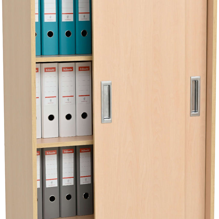 High Cabinet with sliding doors in maple - EASE