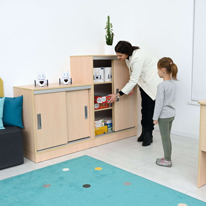 L cabinet with sliding doors - maple - EASE