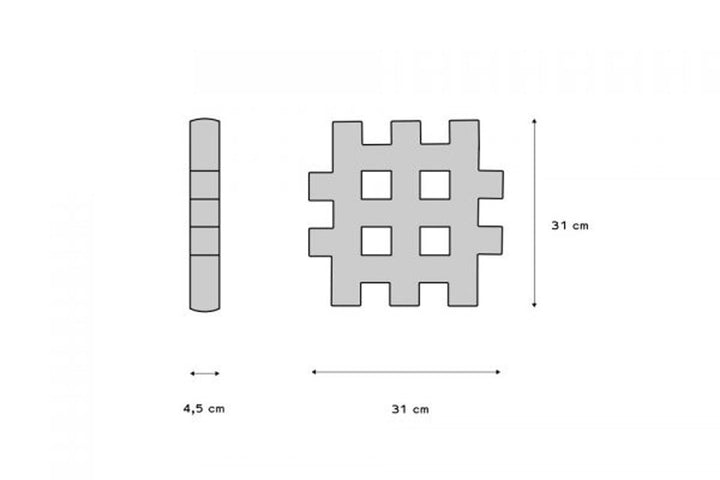 Large Construction Waffle Maxi [32 X 32 Cm] 24 Pcs - EASE
