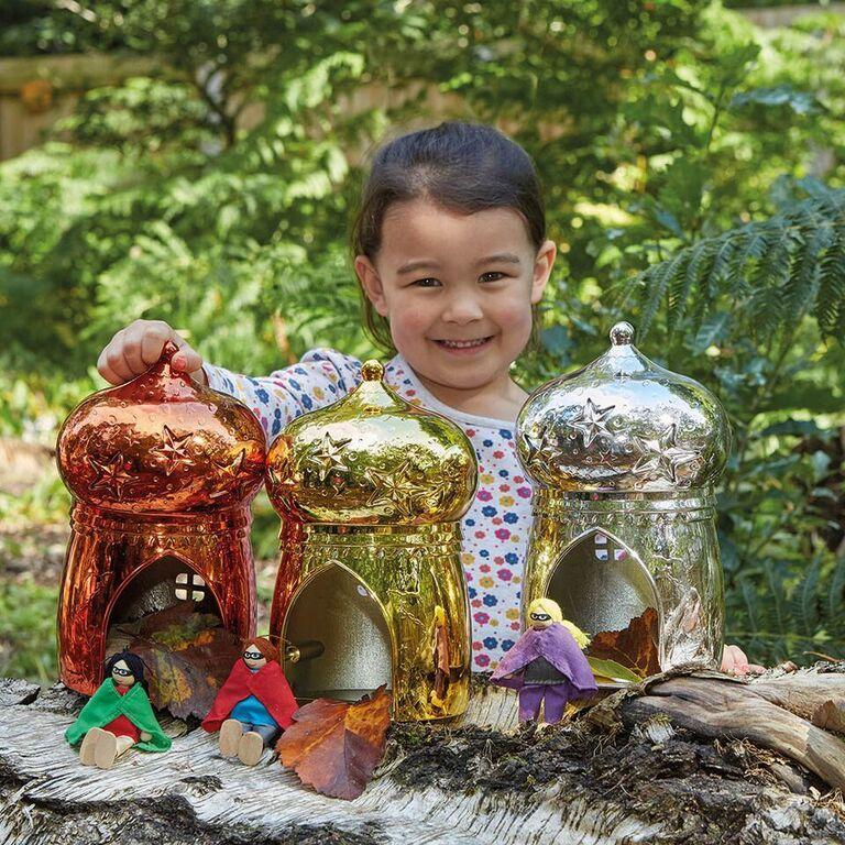 Metallic Small World Fairy House 3pk - EASE