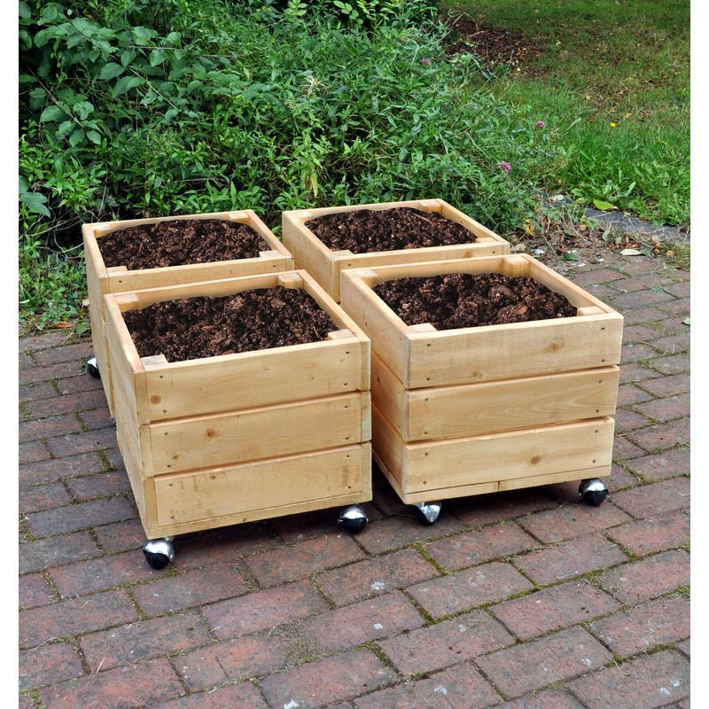 Mobile Square Planters Set Of 4 - EASE