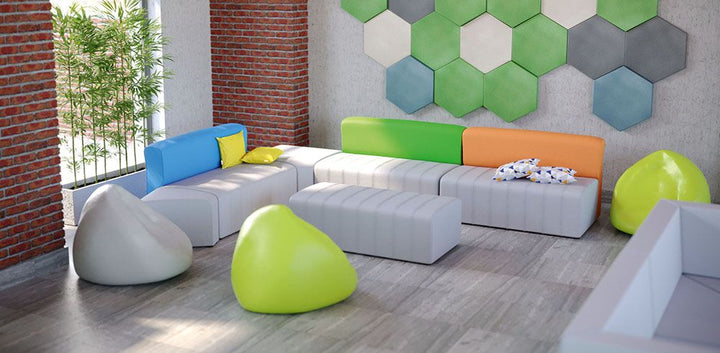 Modern sofa Plus, gray - blue - EASE