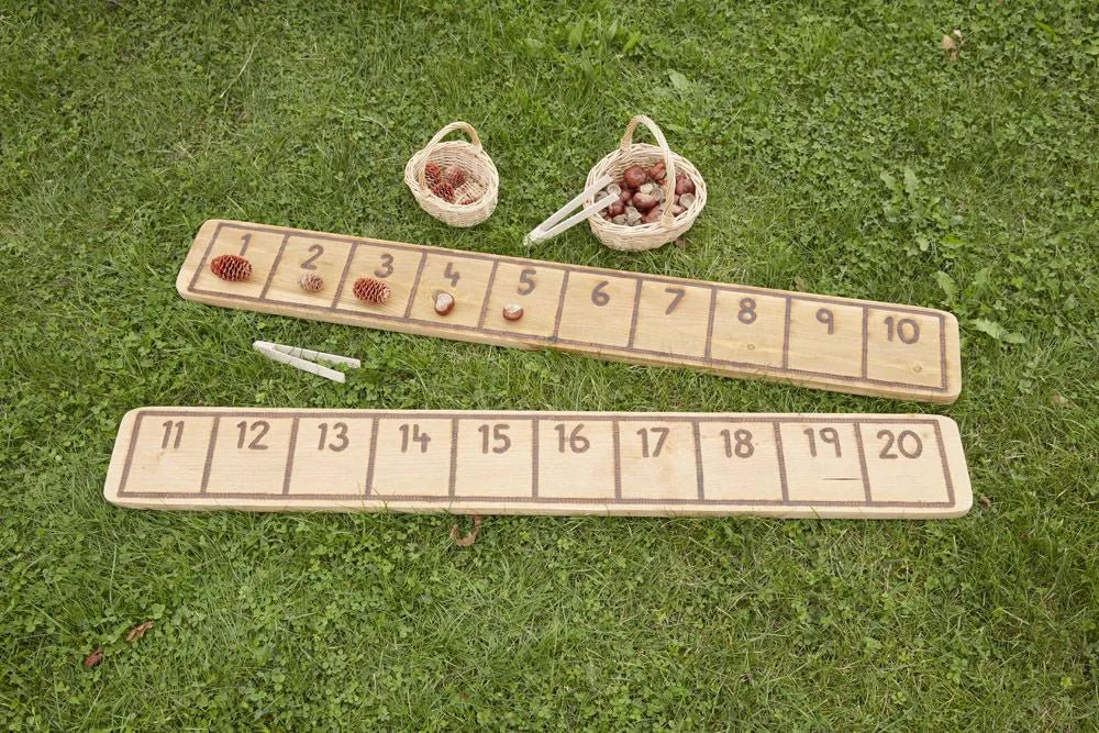 Natural Number Line Rustic Planks - Set of 2 - EASE