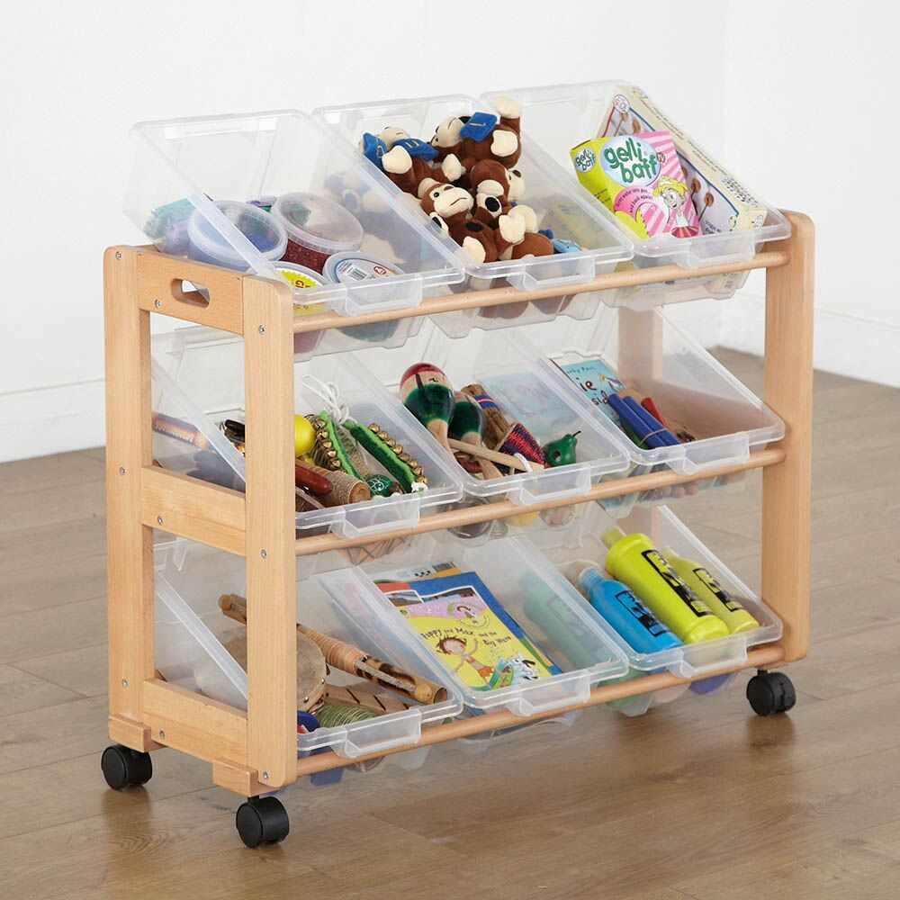 Nine Tray Single Sided Tilted Tray Classroom Tidy - EASE