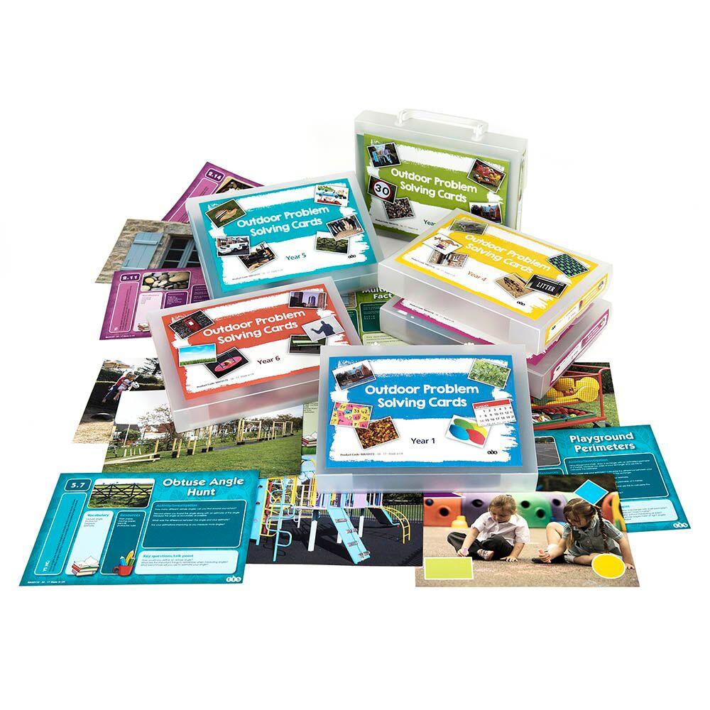 Outdoor Maths Problem Solving Cards A5 Group Set Curriculum Resources ...