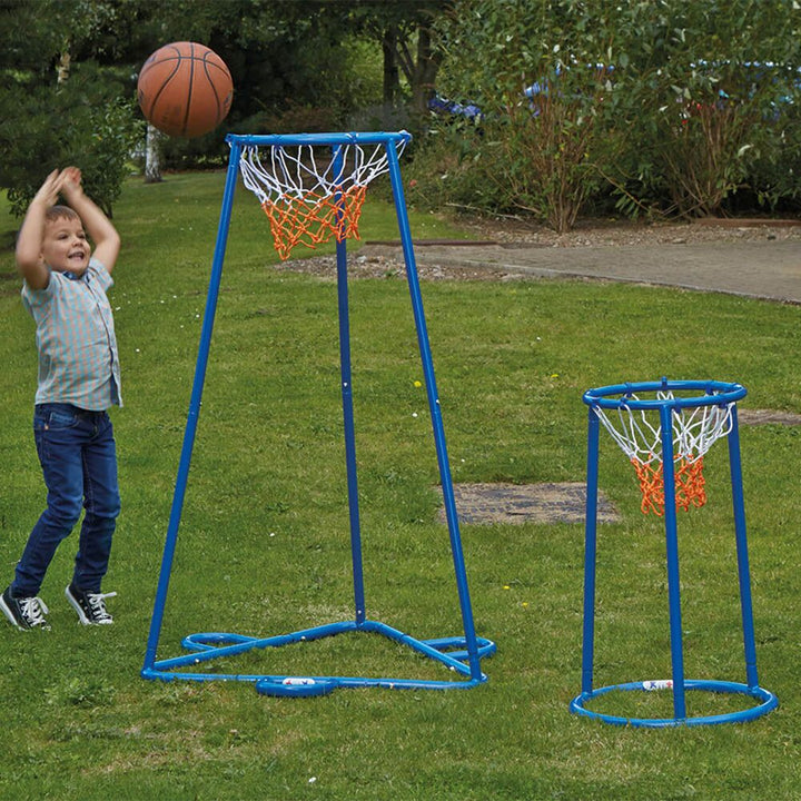 Outdoor Twin Hoop Basketball Stand - EASE